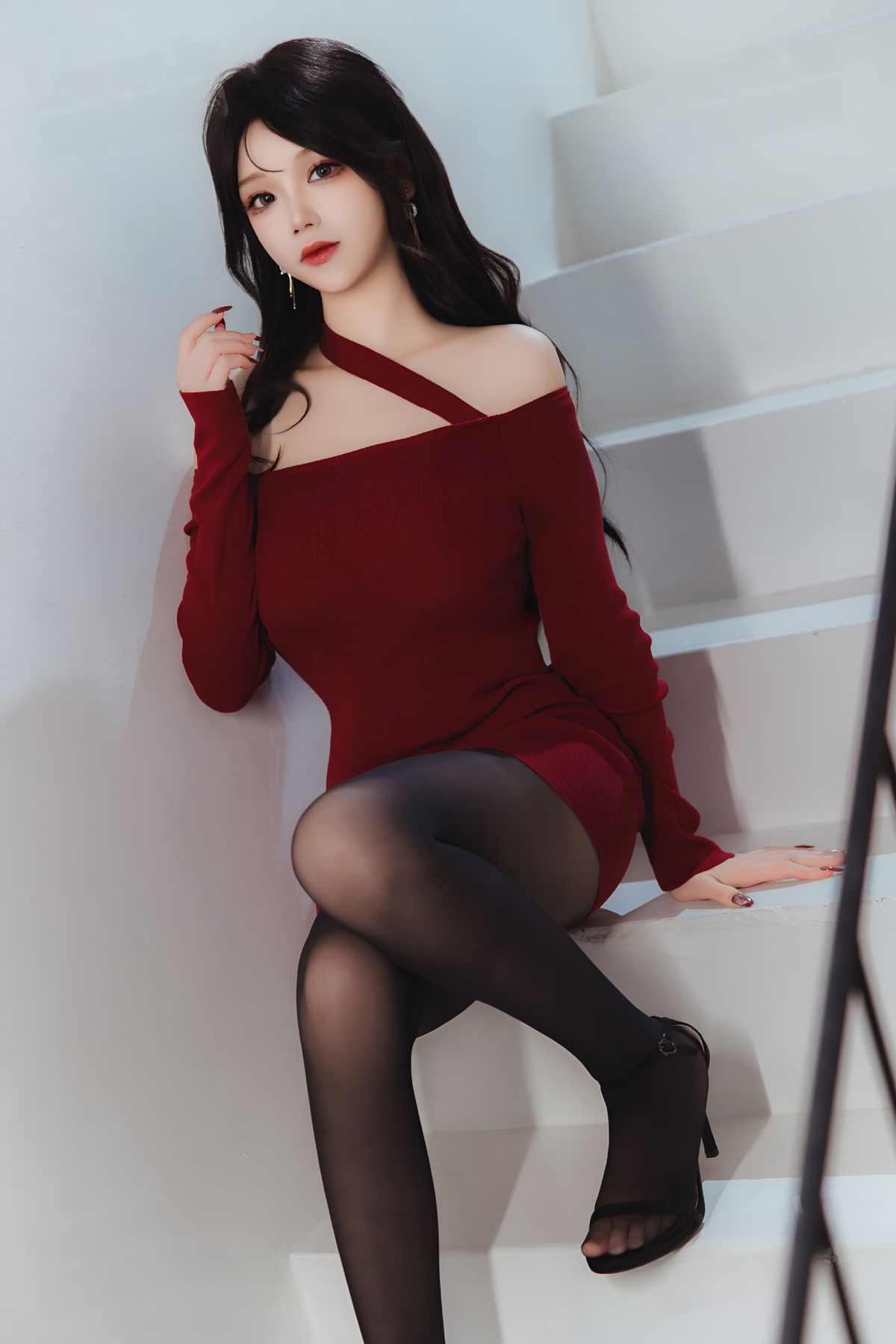 【单套】雪晴Astra：红裙黑丝小娇妻（66张）  第5张