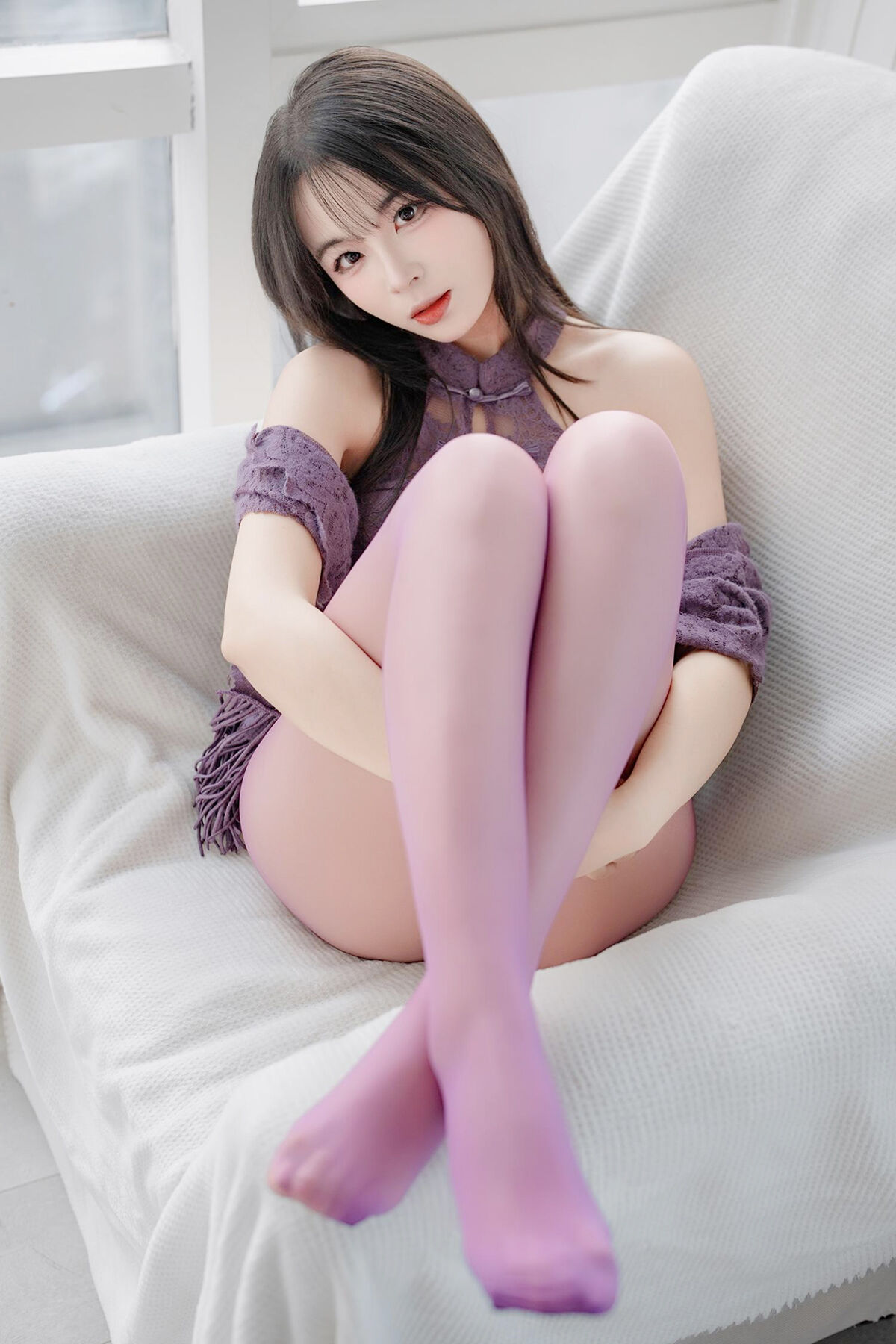 【单套】轩萧学姐：紫色旗袍_第二部分（72张）